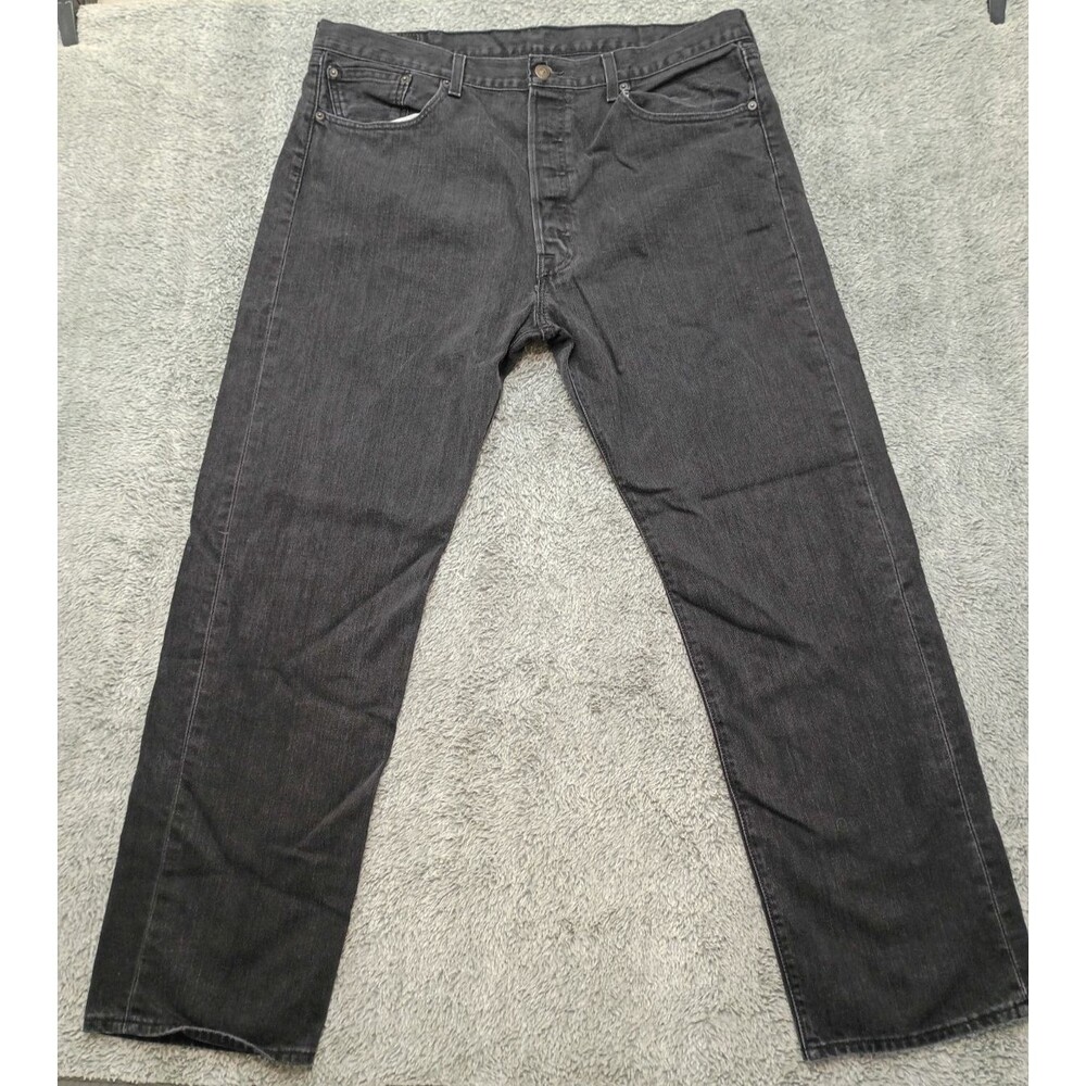 Levi's Strauss 501 Blue Jeans 40x32 Straight Fit Black Button Fly Workwear Denim